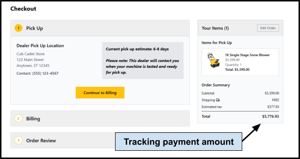 Collect purchase information